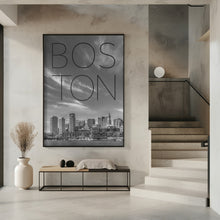 Art Prints of BOSTON Skyline Financial District &amp; North End | Text &amp; Skyline