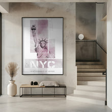 Art Prints of Poster Art NYC Statue of Liberty | pink marble