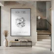 Art Prints of Coordinates NYC Manhattan Bridge | monochrome watercolor