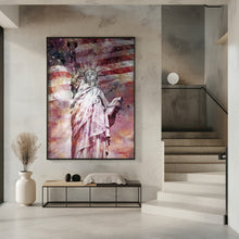 Art Prints of Modern Art STATUE OF LIBERTY - red