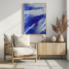 Art Prints of White on Blue Brush Strokes