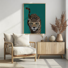 Canvas Art Print Curious green leopard