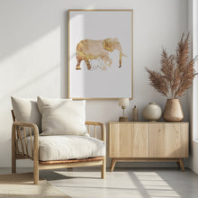 Canvas Art Print White Gold Elephants