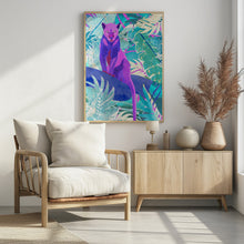 Canvas Art Print Pink Panther in the neon jungle