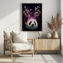 Canvas Art Print panda horns up