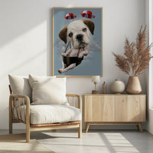 Canvas Art Print puppy on parachute