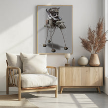 Canvas Art Print cat on robot