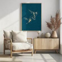 Art Prints of Gold Hummingbird Line art Silhouettes 3