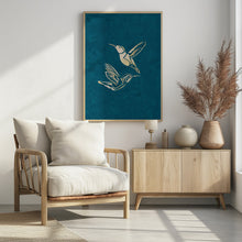 Art Prints of Gold Hummingbird Line art Silhouettes 1