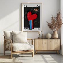 Art Prints of It's All Love Heart Grey