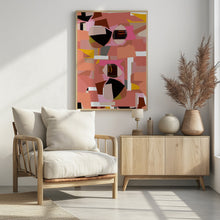 Art Prints of Deep Pink Geometric Shapes 1