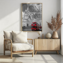 Art Prints of Red Buses in London | Text &amp; Skyline