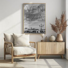 Art Prints of VENICE Gondolas in the early morning | Text &amp; Skyline