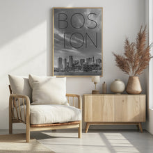 Art Prints of BOSTON Skyline Financial District &amp; North End | Text &amp; Skyline