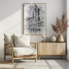 Art Prints of Monochrome Art BERLIN Kaiser Wilhelm Memorial Church | watercolor