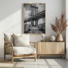 Art Prints of NEW YORK CITY Manhattan Bridge - upright slim panorama