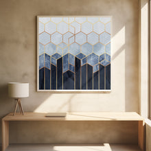 Art Prints of Soft Blue Hexagons