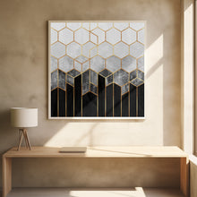 Art Prints of Charcoal Hexagons