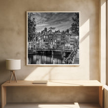 Art Prints of AMSTERDAM Idyllic impression from Singel - Monochrome