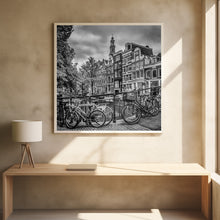 Art Prints of AMSTERDAM Flower Canal black &amp; white