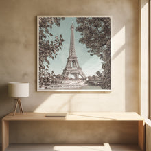 Art Prints of PARIS Eiffel Tower &amp; River Seine | urban vintage style