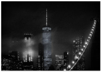 Art Prints of Night cityscape from the Brooklyn Bridge