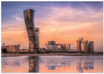 Art Prints of The Capital Gate, known as leaning tower in Abu dhabi, UAE