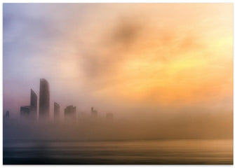 Art Prints of Abu Dhabi Cityscape - Foggy Morning