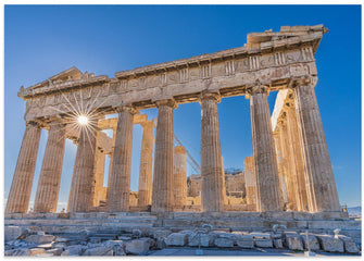 Art Prints of The Acropolis of Athens and Helios (Sun)