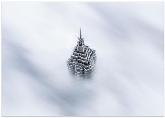 Art Prints of Shanghai Jinmao Tower in Clouds