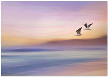 Art Prints of Seagulls over Long Beach