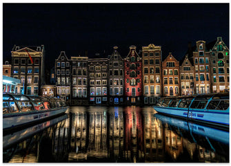 Art Prints of &quot;Dancing Houses&quot; on the Damrak Canal in Amsterdam