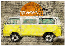 Art Prints of volkswagen vw combi yellow