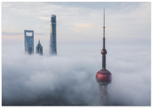 Art Prints of Shanghai in clouds