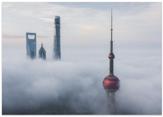 Art Prints of Shanghai in clouds