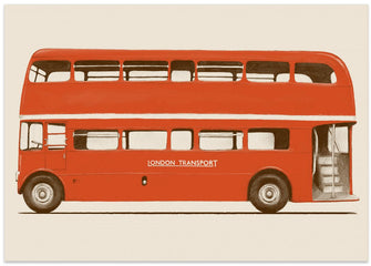 Art Prints of Red English Bus