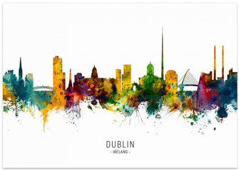 Art Prints of Dublin Ireland Skyline