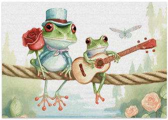 Art Prints of Frogs on a rope