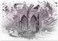 Art Prints of City Art Brooklyn Bridge im Detail | pink