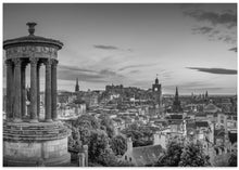 Art Prints of Charming evening atmosphere in Edinburgh - Monochrome