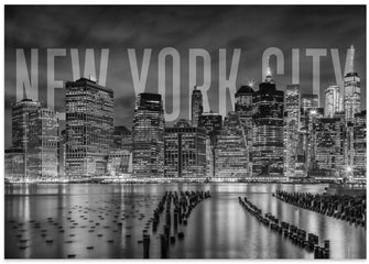 Art Prints of NEW YORK CITY Skyline Monochrome