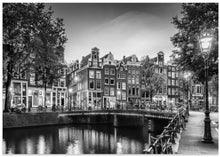 Art Prints of AMSTERDAM Idyllic impression from Singel - Monochrome