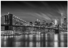 Art Prints of BROOKLYN BRIDGE Nightly Impressions - Monochrome