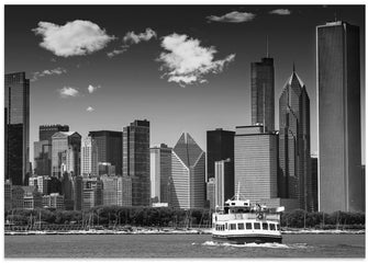 Art Prints of CHICAGO Monochrome Skyline