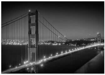 Art Prints of Monochrome Cityscape of Golden Gate Bridge