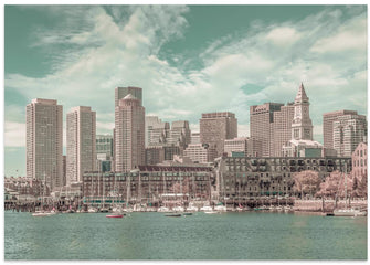 Art Prints of BOSTON Skyline | urban vintage style