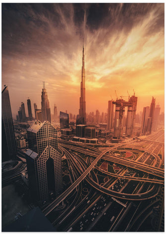 Art Prints of Dubai's Fiery sunset