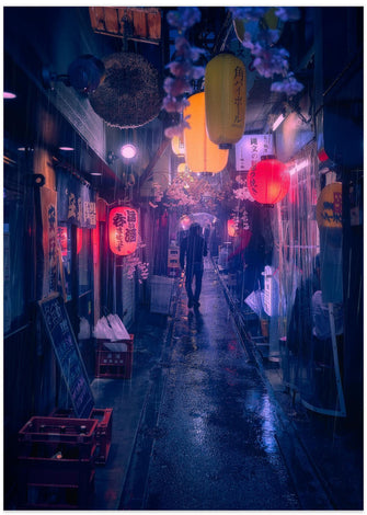 Art Prints of Tokyo Blue Rain