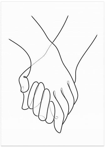 Art Prints of Holding Hands Lines