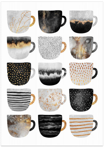 Art Prints of Pretty Coffee Cups